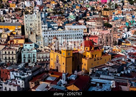 Il Centro storico Patrimonio Mondiale dell'UNESCO a Guanajuato, Messico Foto Stock