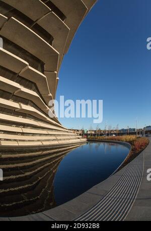 Dettagli architettonici del Victoria and Albert Museum di Dundee, Scozia Foto Stock