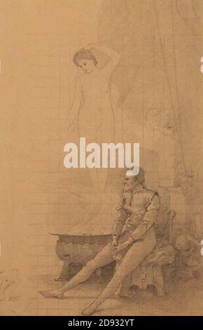 Karel Šimůnek (1869-1942) - skica obrazu (1895). Foto Stock