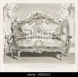 Juste-Aurèle Meissonnier - Canapé executé pour MR. Le Comte de Bielinski Grand M.al de la Couronne de Pologne, en 1735.; Canapé... Foto Stock