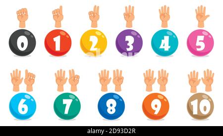 Concetto di numeri di cartoni multicolore Illustrazione Vettoriale