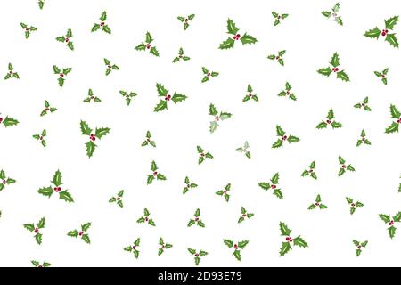 Natale agrifoglio bacche perfetta illustrazione del modello. eps 10 Illustrazione Vettoriale