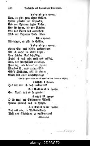 Justinus Kerner - Ausgewählte poetische Werke (Band 2) - 408. Foto Stock