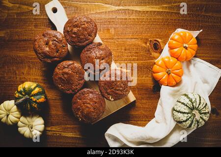 La zucca Chocolate Chip muffin Foto Stock