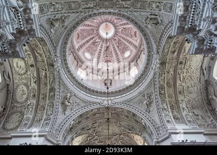 Interno barocco della Chiesa di San Pietro e San Paolo, Vilnius, Lituania Foto Stock