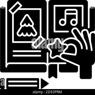 Icona glifo nero album Illustrazione Vettoriale
