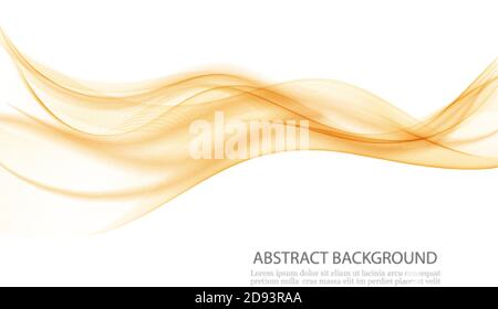 Onda luminosa astratta in colore arancione sfondo del flusso d'onda Illustrazione Vettoriale
