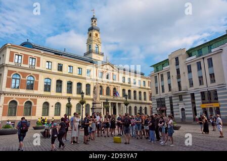 Municipio di riga nella città vecchia, riga, Lettonia Foto Stock