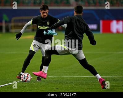 Mosca, Russia. 02 novembre 2020. Sessione di allenamento Atletico de Madrid a Mosca prima della partita di calcio della Champions League Lokomotiva vs Atletico de Madrid. 02 novembre 2020. Savic POOL/Atletico de Madrid/Cordon Press for Editorial Use Only Credit: CORDON PRESS/Alamy Live News Foto Stock