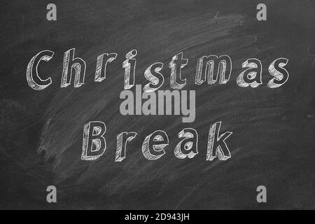 Testo di disegno a mano Christmas Break sulla lavagna Foto Stock
