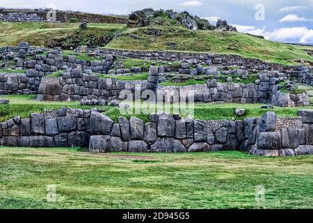 Rovine di Sacsayhuaman in Perù Foto Stock