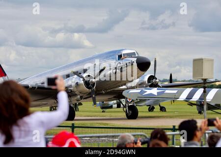 Duxford Air Show 2019: Swissair Douglas DC3 Foto Stock