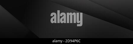 Sfondo nero astratto disegno di strati di grigio a strisce o materiale metallico in eleganti colori industriali o di classe, motivo geometrico scuro Foto Stock