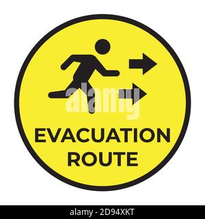 Immagine di un grafico vettoriale di segni per vie di evacuazione perfette per essere un adesivo da apporre su la parete in modo che possa essere letta dur Illustrazione Vettoriale