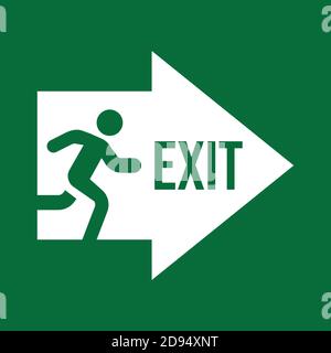 Immagine di un grafico vettoriale di segni per vie di evacuazione perfette per essere un adesivo da apporre su la parete in modo che possa essere letta dur Illustrazione Vettoriale