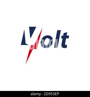 LETTERA VOLT con logo Lightning Storm design vettoriale.EPS 10 Illustrazione Vettoriale