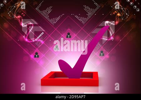 casella di controllo 3d multiuso con segno di spunta Foto Stock