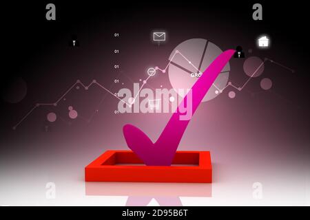 casella di controllo 3d multiuso con segno di spunta Foto Stock