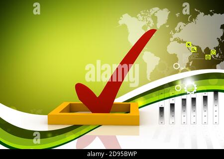 casella di controllo 3d multiuso con segno di spunta Foto Stock