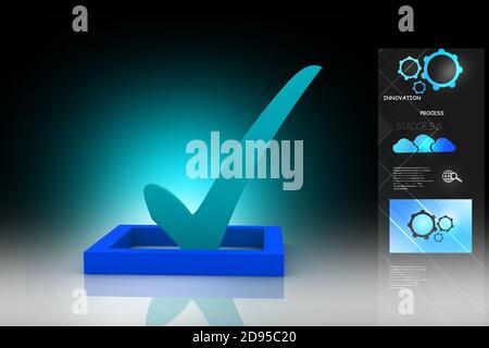 casella di controllo 3d multiuso con segno di spunta Foto Stock