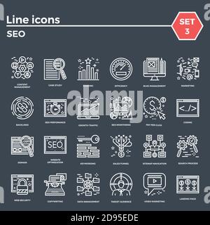 Set di icone SEO Illustrazione Vettoriale