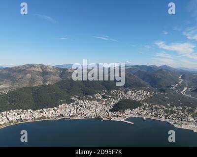 Antenna Lansdcape, Landmark, Seape, Costa di Igoumenitsa Grecia, Epiro, THESPROTIA, Foto Stock