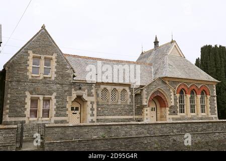 Ex stazione di polizia e Magistrates Court, Bridge Street, Rhayader, Radnorshire, Powys, Galles, Gran Bretagna, Regno Unito, Regno Unito, Europa Foto Stock