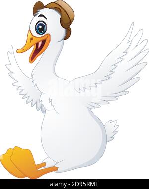 Illustrazione vettoriale del fumetto carino che indossa un cappello Illustrazione Vettoriale