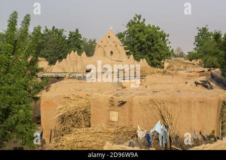 Moschea nella città di Segoukoro la vecchia Segou,Mali, Africa occidentale Foto Stock