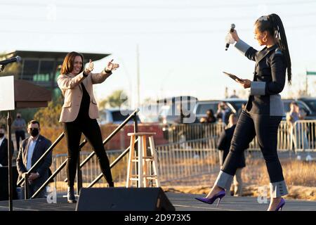 PHEONIX, ARIZONA, USA - 28 Ottobre 2020 - Kamala Harris all'evento GOTV con Alicia Keys - Phoenix, AZ, USA - Foto: Geopix/Lawrence Jackson/Biden f Foto Stock