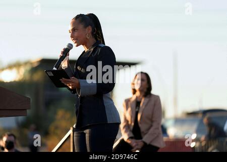 PHEONIX, ARIZONA, USA - 28 Ottobre 2020 - Kamala Harris all'evento GOTV con Alicia Keys - Phoenix, AZ, USA - Foto: Geopix/Lawrence Jackson/Biden f Foto Stock