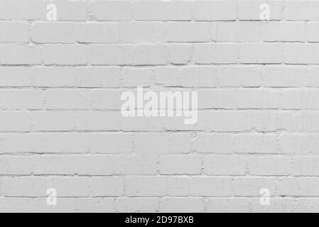 muro in mattoni dipinto di bianco sfondo a cornice Foto Stock