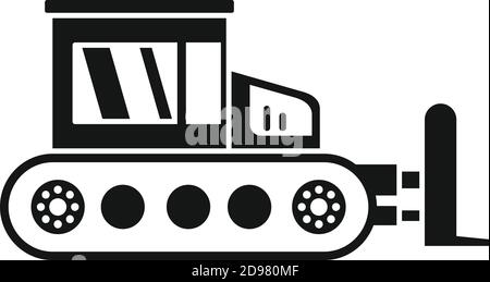 Icona bulldozer a costruzione, stile semplice Illustrazione Vettoriale