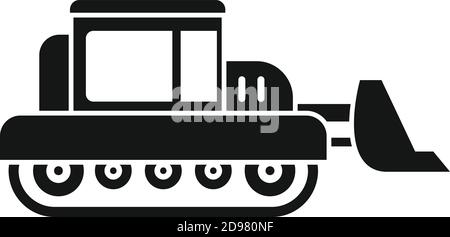 Bulldozer icon, simple style Illustrazione Vettoriale