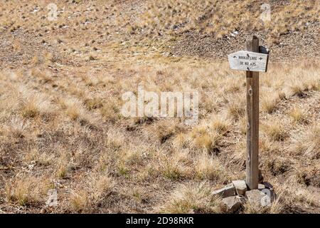 Cartello del sentiero del lago Navajo, Colorado Foto Stock