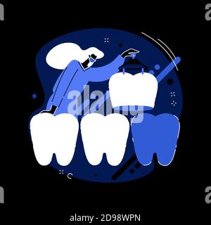 Impiallacciatura dentale concetto astratto illustrazione vettoriale. Illustrazione Vettoriale