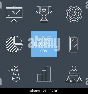 Business vettore correlati linea set di icone Illustrazione Vettoriale