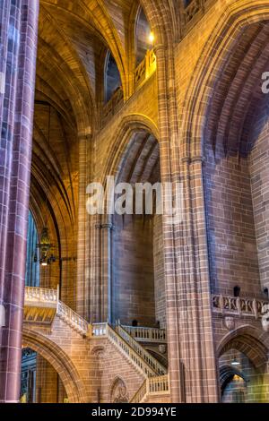Interno della cattedrale anglicana di Liverpool. Foto Stock
