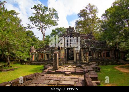 Tempio di Banteay Kdei, parco archeologico di Angkor, Siam Reap, Cambogia Foto Stock