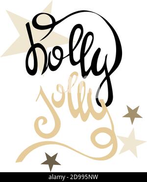Allegro Natale lettering Design . Illustrazione Vettoriale