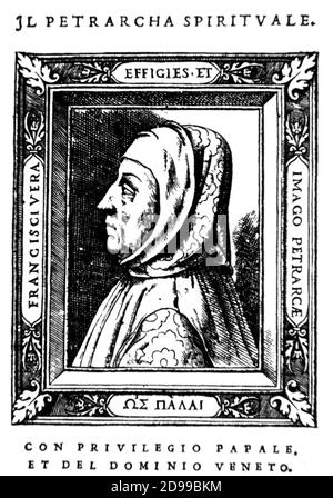 FRANCESCO PETRARCA ( Arezzo 1304 - Arquà 1374 ) ha celebrato il poeta italiano ---- POETA - POETA - POESIA - POESIA - LETTERATURA - LETTERATURA - ritratto - ritratto - incisione - incisione - incisione --- Archivio GBB Foto Stock