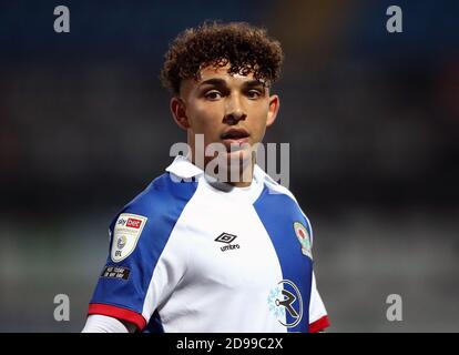 Tyrhys Dolan di Blackburn Rovers durante la partita del campionato Sky Bet all'Ewood Park, Blackburn. Foto Stock