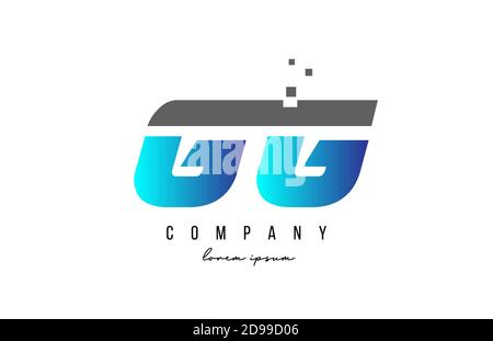 Combinazione logo lettera alfabetica GG G G in blu e grigio. Design creativo delle icone per le aziende Illustrazione Vettoriale