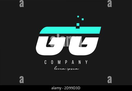 combinazione logo lettera alfabetica gg g in blu e bianco. Design creativo delle icone per le aziende Illustrazione Vettoriale