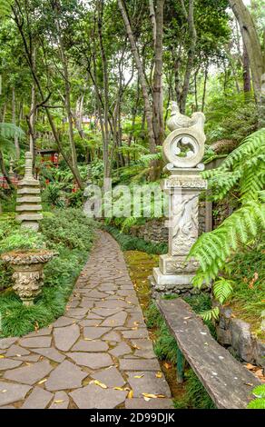 Asian Garden al Monte giardino del palazzo a Funchal, Madeira, Portogallo. Foto Stock