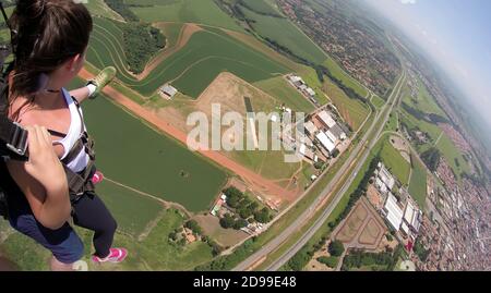 Foto selfie tandem Sky diving Foto Stock