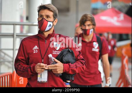 River Plate de Argentina llega a Lima para enfrentar A. Binacional FC por la CONMEBOL Libertadores Foto Stock