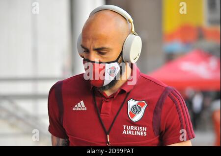 River Plate de Argentina llega a Lima para enfrentar A. Binacional FC por la CONMEBOL Libertadores Foto Stock