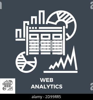 Icona Web Analytics Line Illustrazione Vettoriale