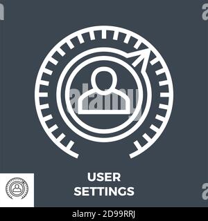Icona della linea delle impostazioni utente Illustrazione Vettoriale